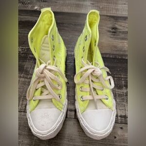 Converse Neon Green High-Tops size 4.5